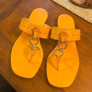 Tory Burch gold chain sandals size 10